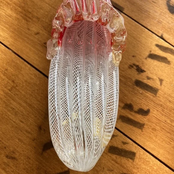 Venetian Lattacino Italian ribbon Glass Slipper - Picture 4 of 11